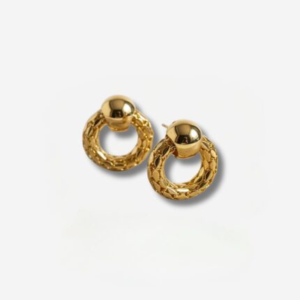Artisan Textured Gold Hoops