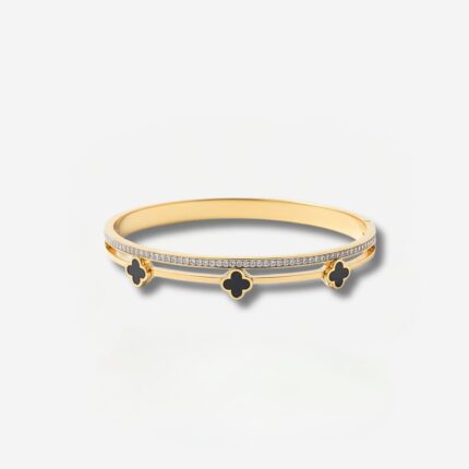 Elegant Clover Gold Bangle