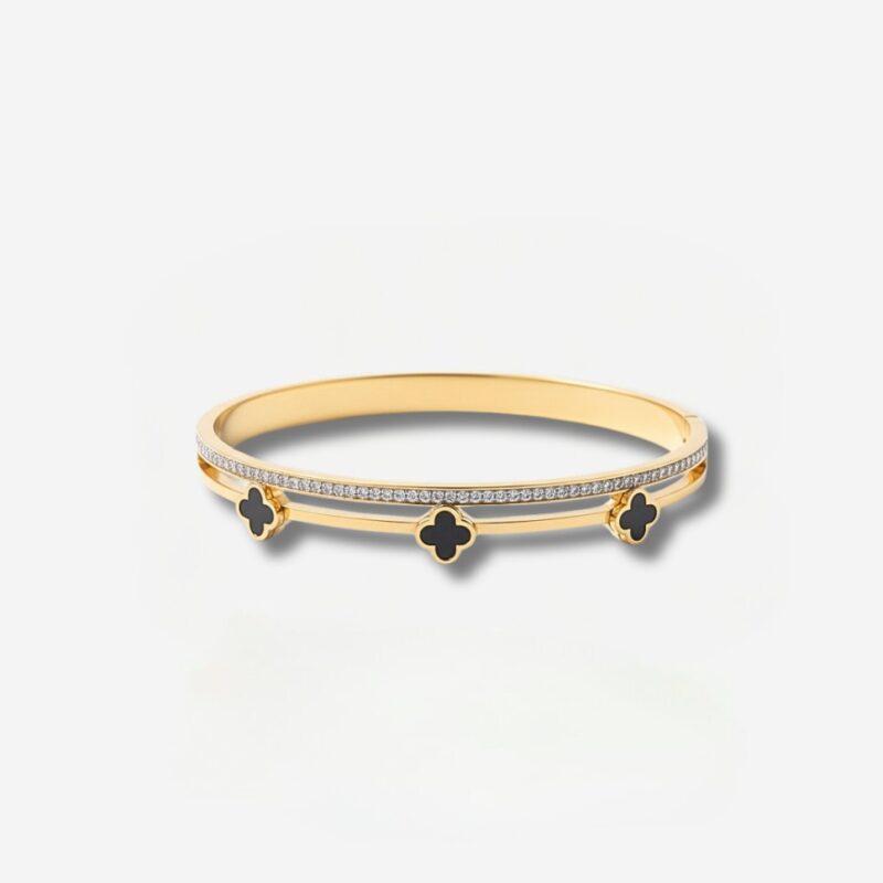 Elegant Clover Gold Bangle