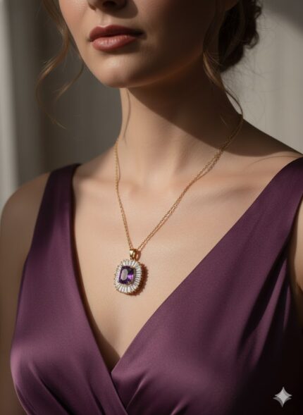 Vintage Style Crystal Border Necklace Set
